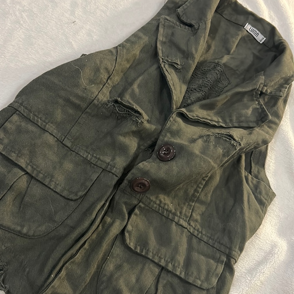 LUMA ITALY DISTRESSED ARMY GREEN‎ VEST